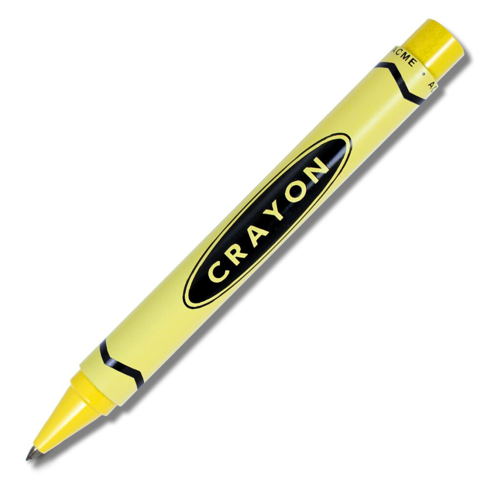 ACME Studios Crayon - Yellow Retractable Roller Ball Pen by Adrian Olabuenaga (PACME3YLRR)