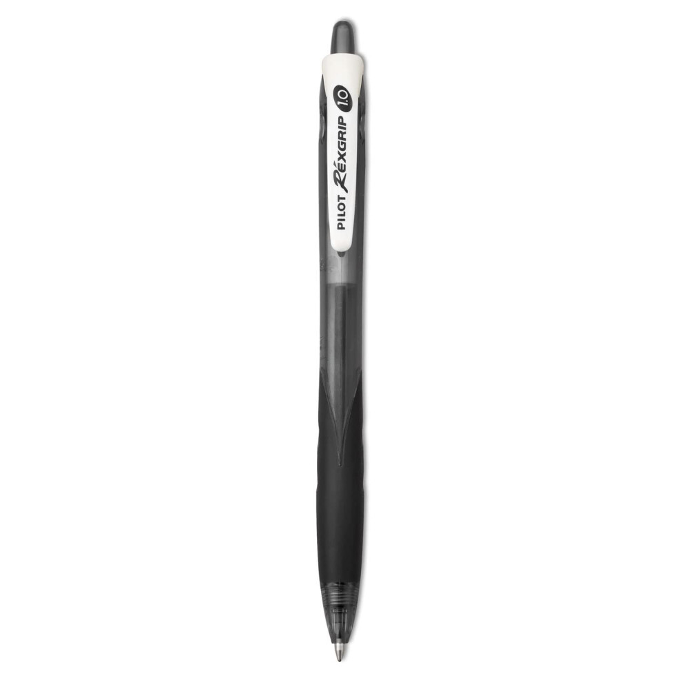 Pilot RexGrip BeGreen Refillable & Retractable Ballpoint Pens  Medium Point  Black Ink  12-Pack (32370)