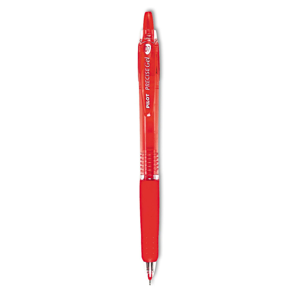 Pilot Precise Gel BeGreen Refillable & Retractable Rolling Ball Pens  Fine Point  Red Ink  12-Pack (15003)