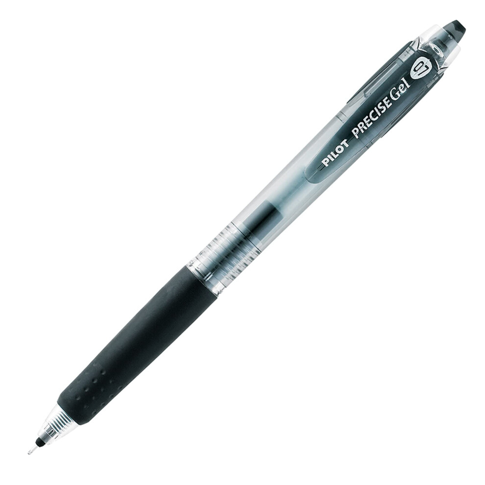 Pilot  Precise BeGreen  Refillable & Retractable Gel Roller Pens  Fine Point 0.7 mm  Black  Pack of 12