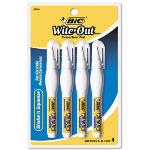BIC Bic Correctie Pen, Sneldrogend, Naaldpunt, 8ml, 4/PK, WE 2