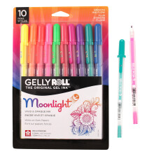 SAKURA Gelly Roll Moonlight 10 Gelstifte Tintenstift mit krftiger Spitze fr Journaling, Kunst oder Zeichnen verschiedene helle Tinte krf