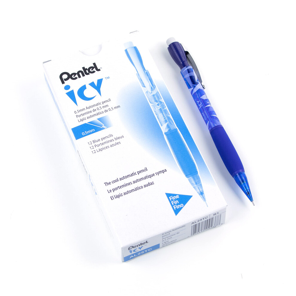 Pentel AL25TC Icy Mechanical Pencil  5mm  Trans Blue  Dozen