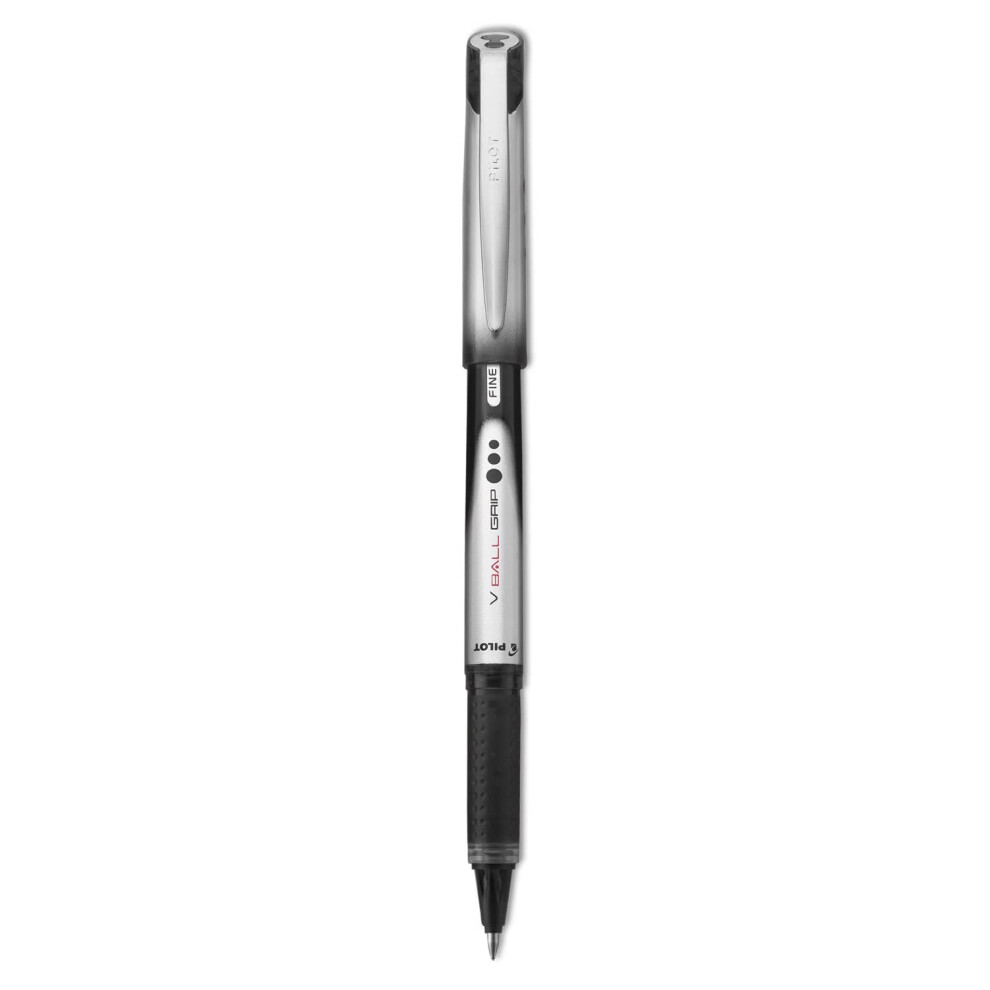 New-Pilot 35570 - VBall Grip Roller Ball Stick Pen; Liquid Ink; Black Ink; Fine  Dozen - PIL35570