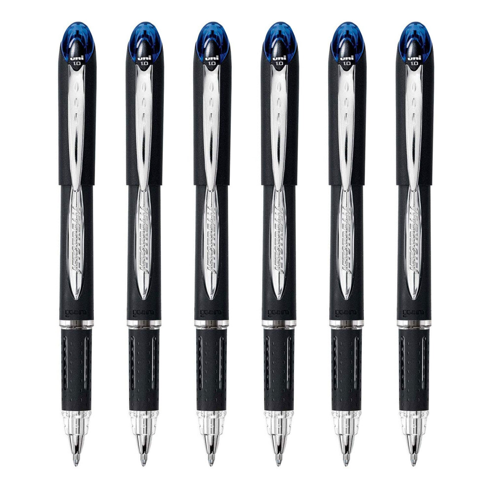 Uni-Ball Jetstream Rollerball Pen  1.0mm  Bold Point  6-Count (Blue  Bold)