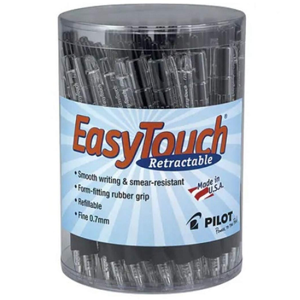 Pilot EasyTouch Retractable Ballpoint Pens  Fine Point (0.7mm)  Black  36/Pk (54058)