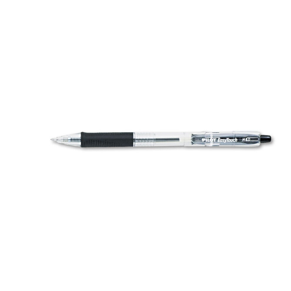 Pilot EasyTouch Retractable Ball Point Pen  Medium Point  Black (Pack of 12 Pens)