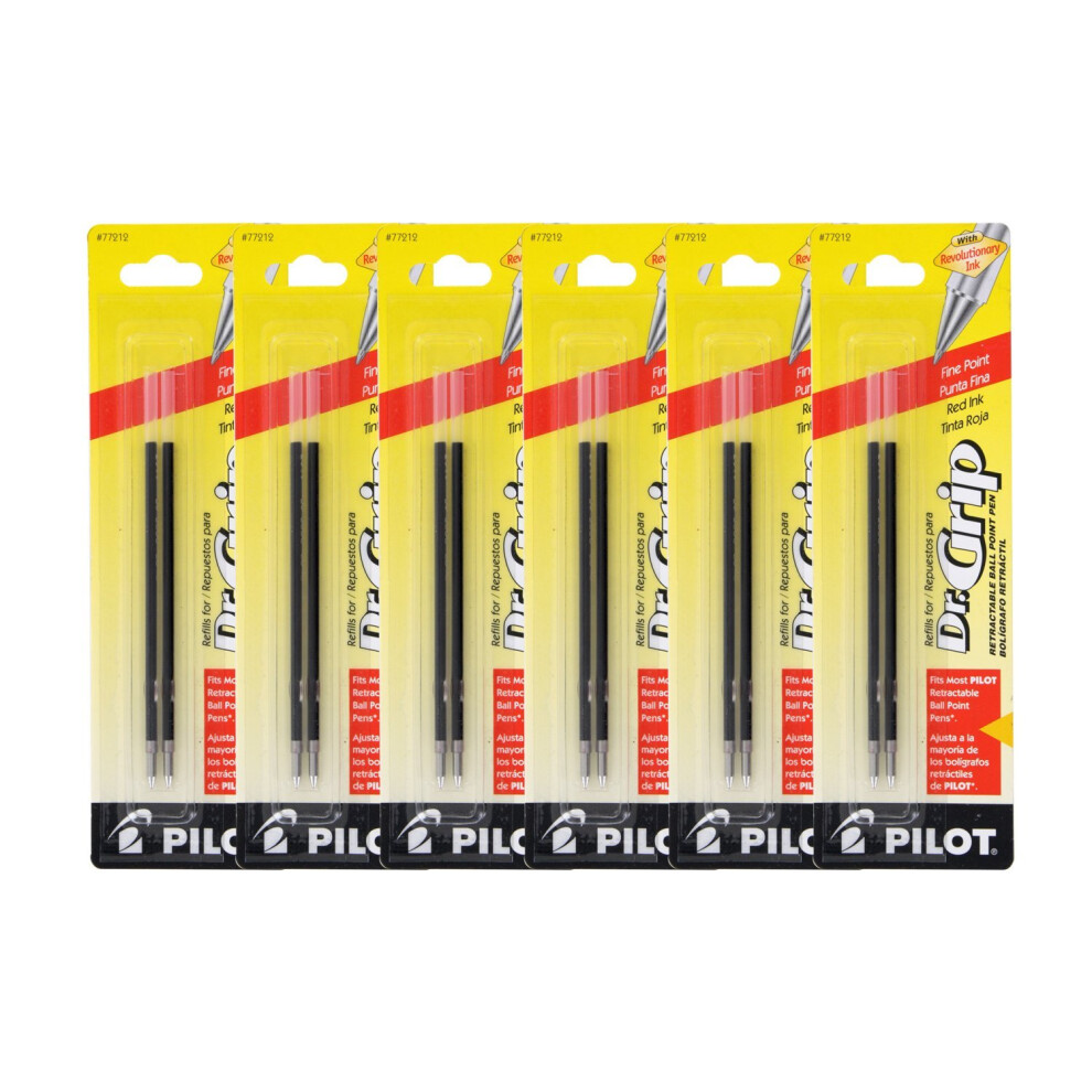 Pilot Better/EasyTouch/Dr Grip Retractable Ballpoint Pen Refills  0.7mm  Fine Point  Red Ink  Pack of 12