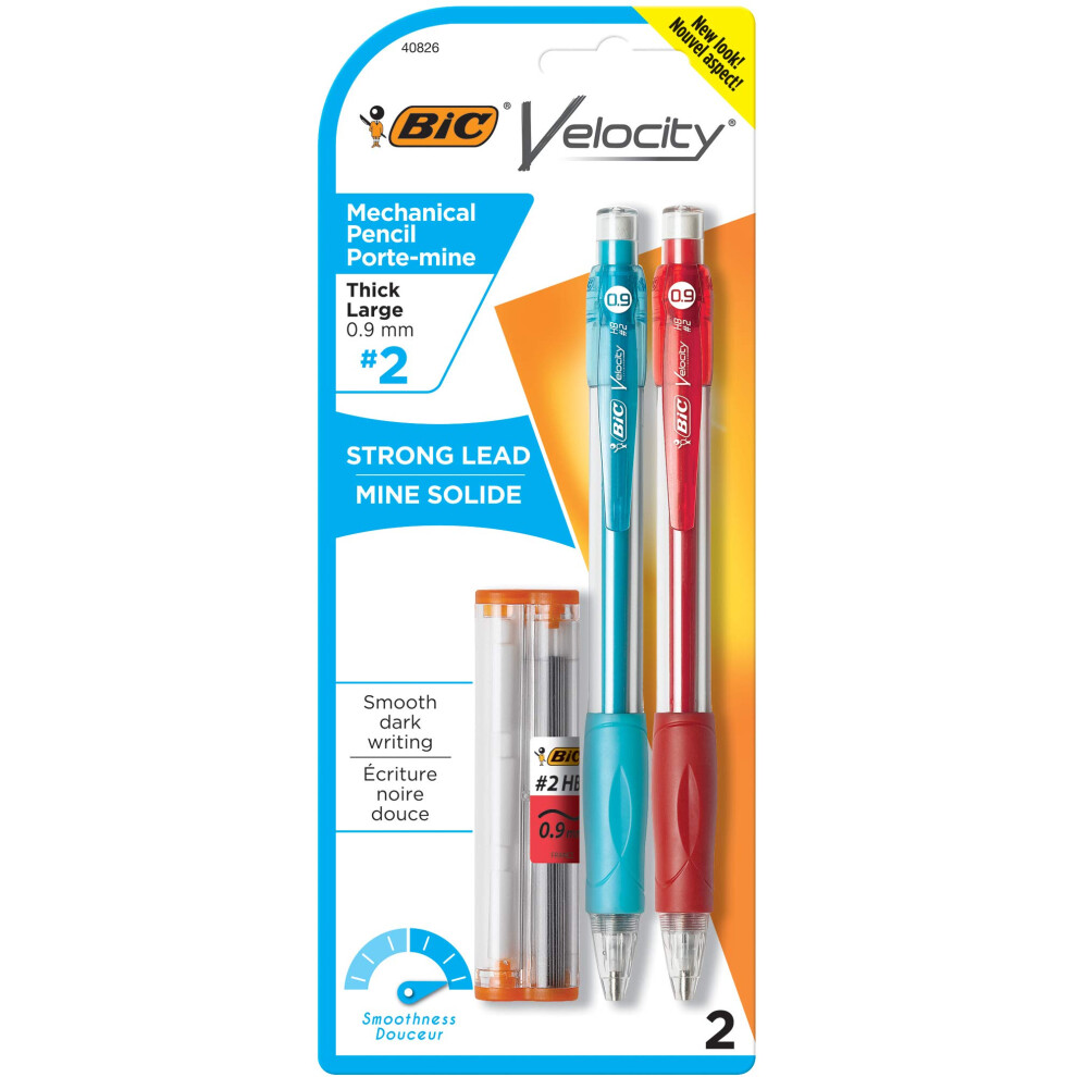 BIC Velocity Original Mechanical Pencil  Thick Point (0.9mm)  2-Count