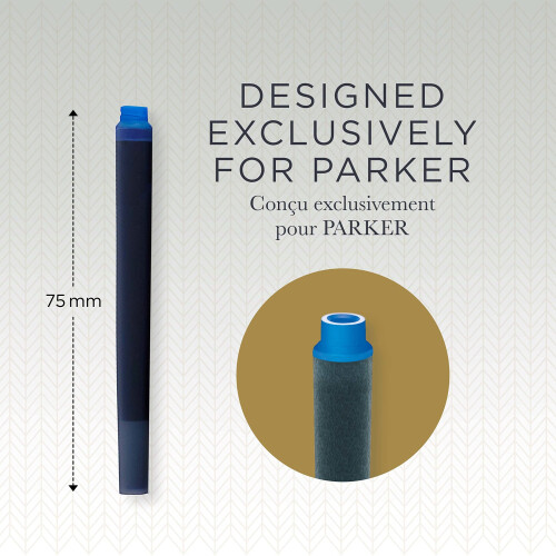 Parker Αναγκαία μελάνη Parker QUINK για φτερά, πλενόμενη μπλε, 5 τεμάχια 2