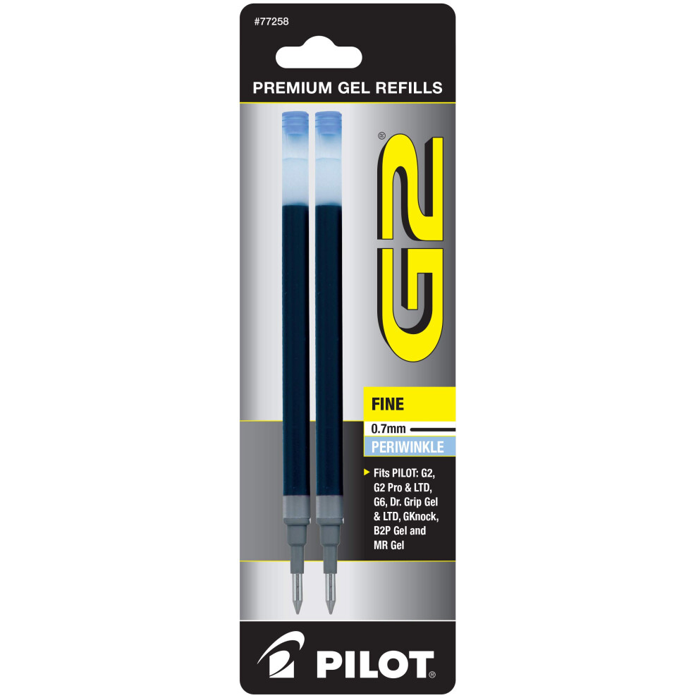 Pilot  G2 Gel Ink Refills  Fine Point 0.7 mm  Periwinkle  Pack of 2