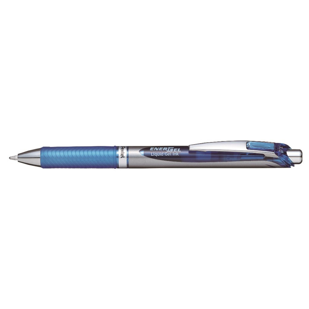 PENTEL OF AMERICA Energel Rtx Retractable Gel Pen  Bold 1Mm  Blue Ink  Blue/Gray Barrel