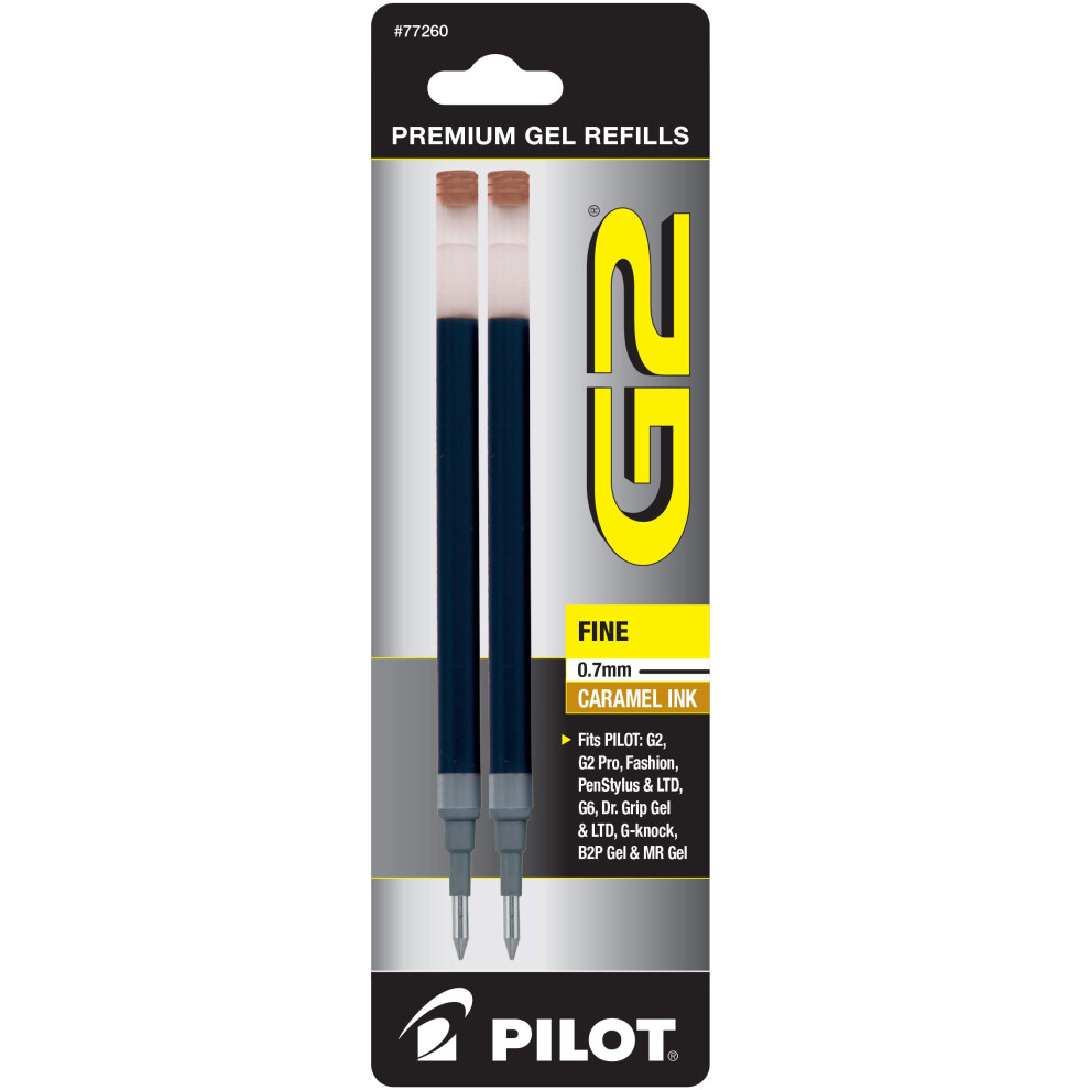 Pilot  G2 Gel Ink Refills  Fine Point 0.7 mm  Caramel  Pack of 2