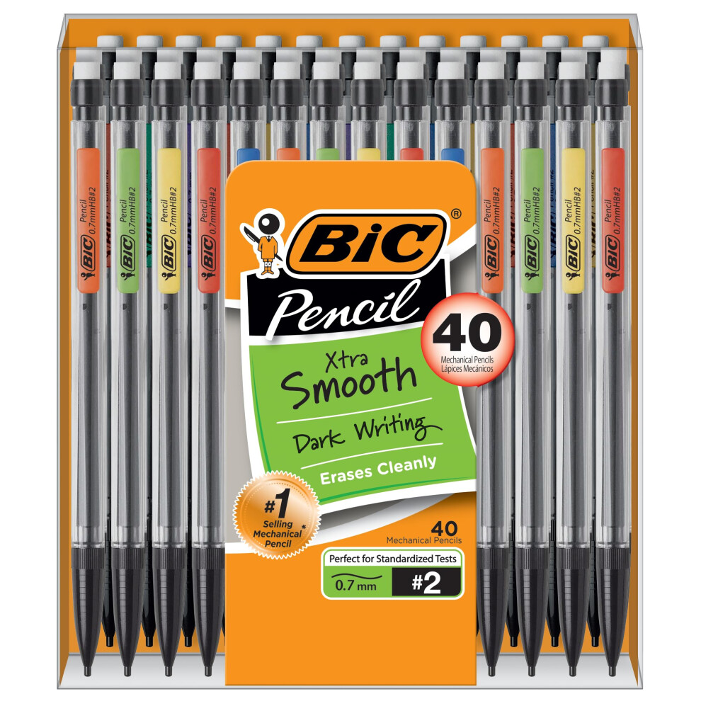 BIC Xtra-Smooth Mechanical Pencil (MPP40MJ)  Medium Point (0.7mm)  Perfect for the Classroom and Test Time  40-Count