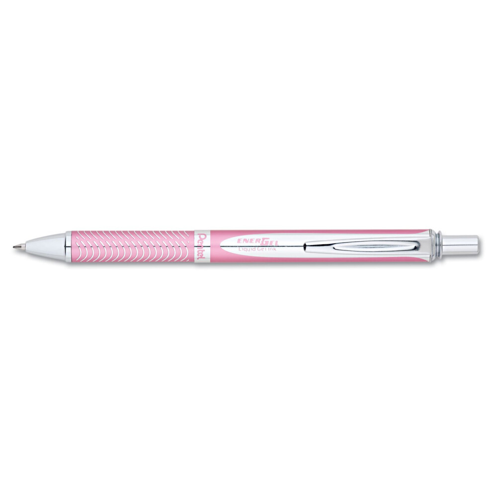 Pentel BL407PA EnerGel Alloy RT Retractable Liquid Gel Pen  7mm  Pink Barrel  Black Ink