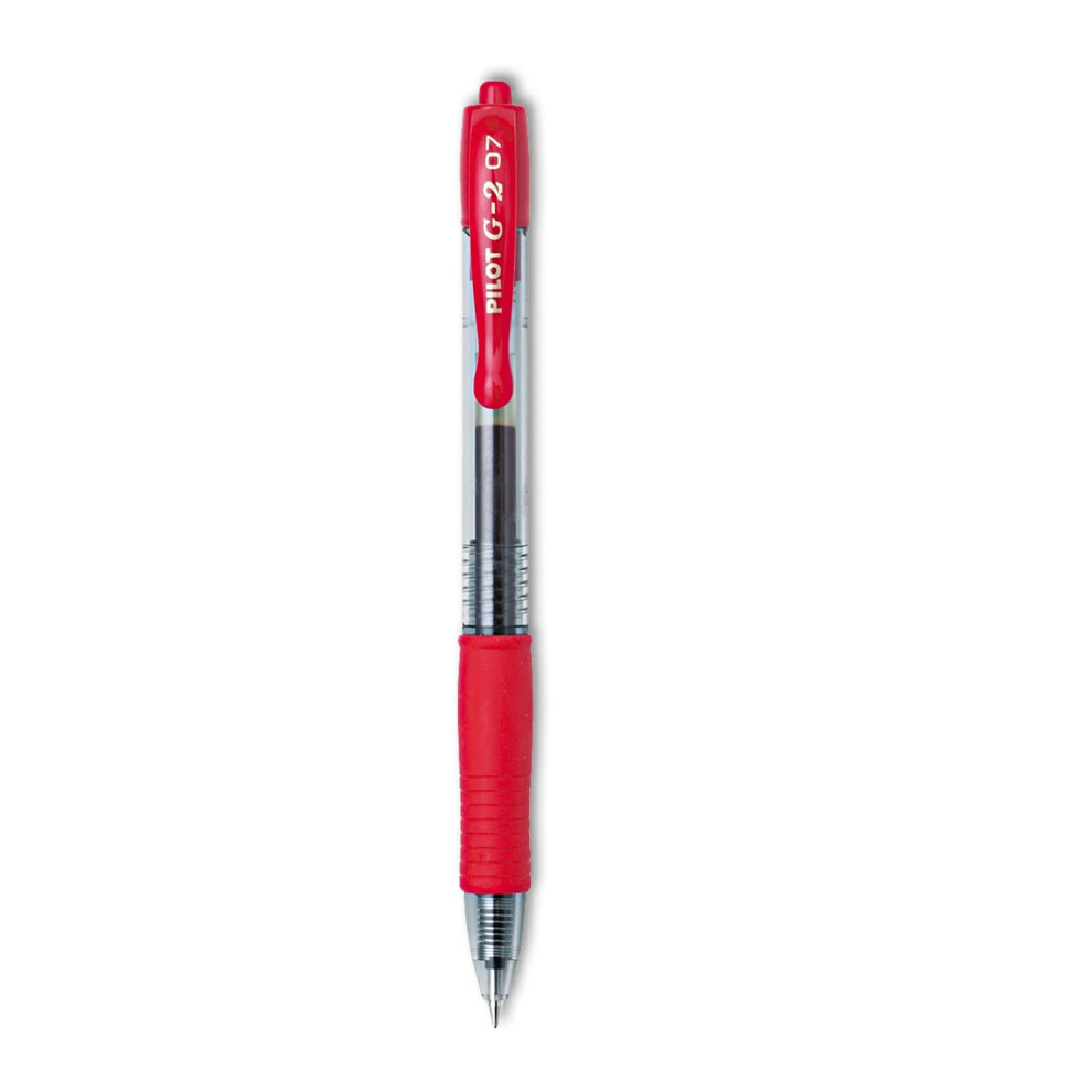 Pilot  G2 Premium Gel Roller Pens  Fine Point 0.7 mm  Red  Pack of 12