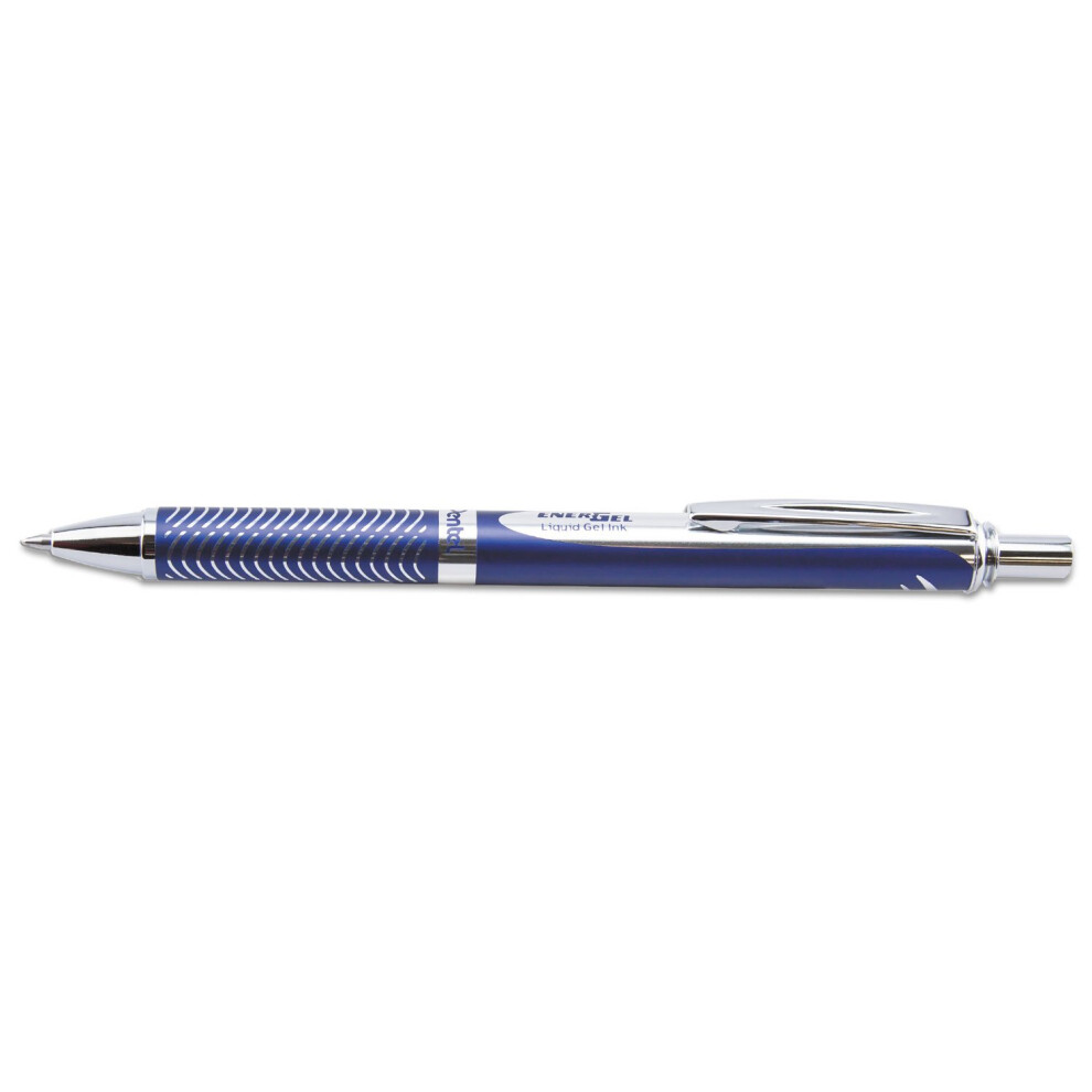 Pentel BL407CA EnerGel Alloy RT Retractable Liquid Gel Pen  7mm  Blue Barrel  Black Ink