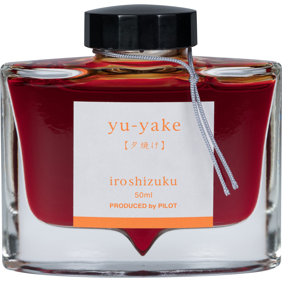 PILOT Iroshizuku Bottled Fountain Pen Ink  Yu-Yaki  Sunset Orange (Orange) 50ml Bottle (69210)