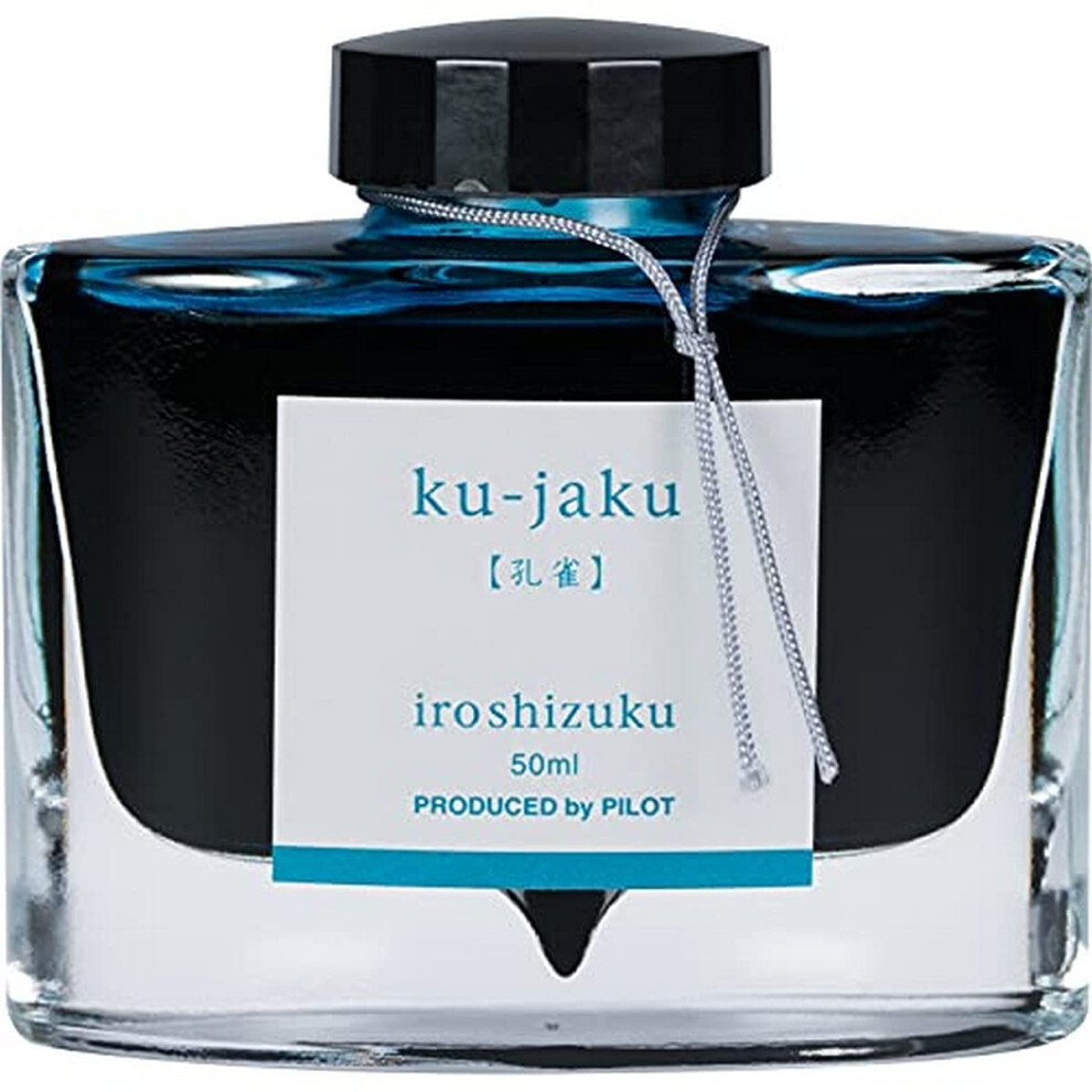 PILOT Iroshizuku Bottled Fountain Pen Ink  Ku-Jaku  Peacock (Turquoise) 50ml Bottle (69213)