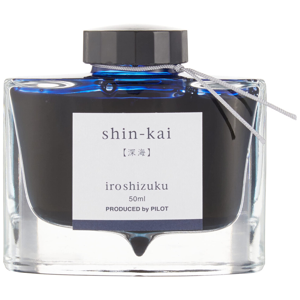 PILOT Iroshizuku Bottled Fountain Pen Ink  Shin-Kai  Deep Sea (Blue Black) 50ml Bottle (69225)