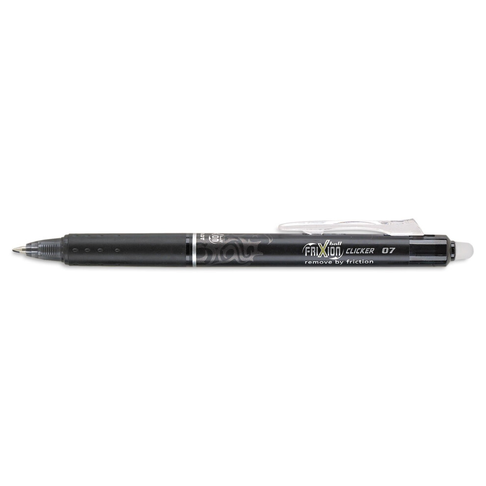 Pilot 31450 FriXion Clicker Erasable Gel Ink Retractable Pen  Black Ink  .7mm  Dozen