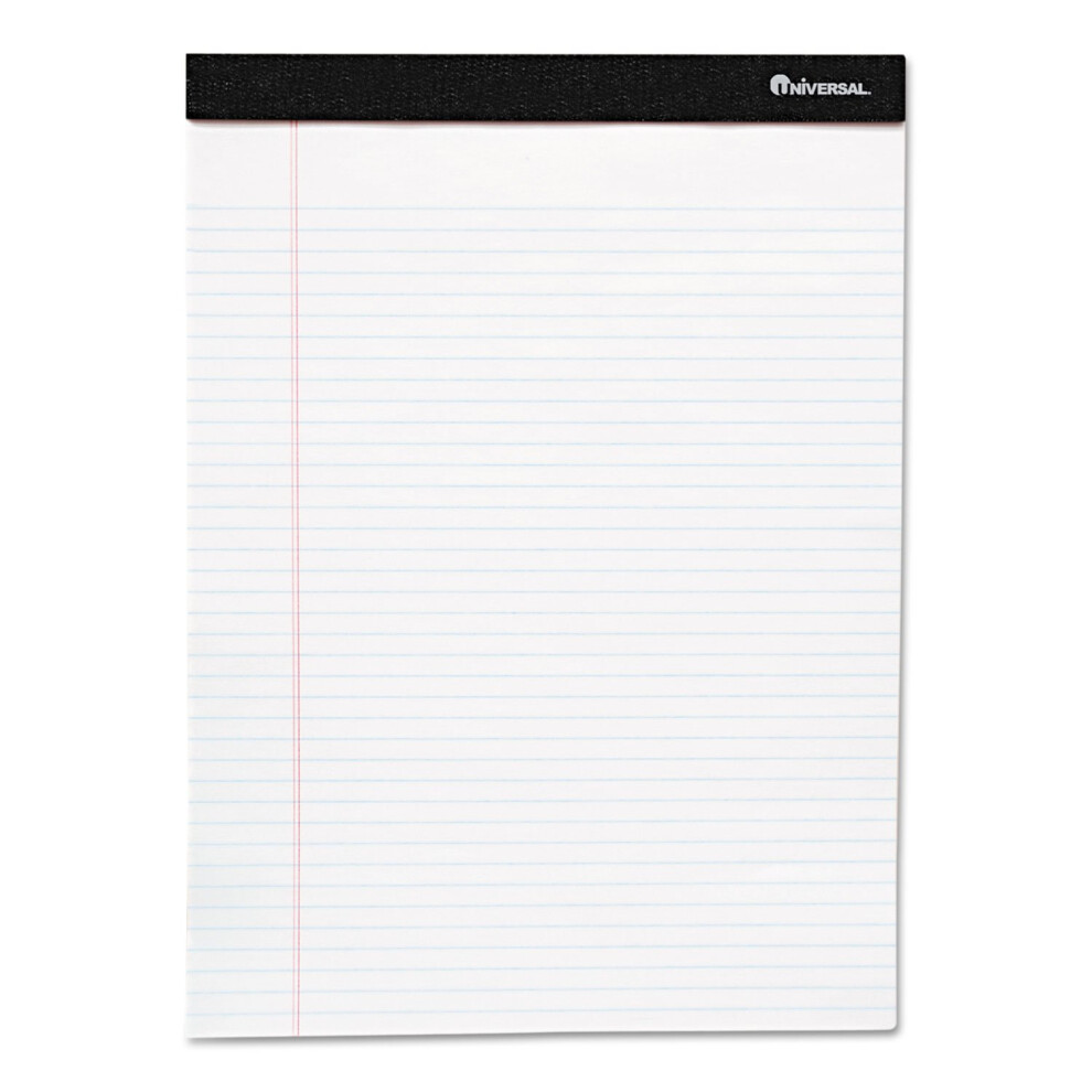 Universal UNV57300 5 in. x 8 in. Premium Narrow Ruled Writing Pads with Heavy-Duty Back - Black Headband (12/Pack)