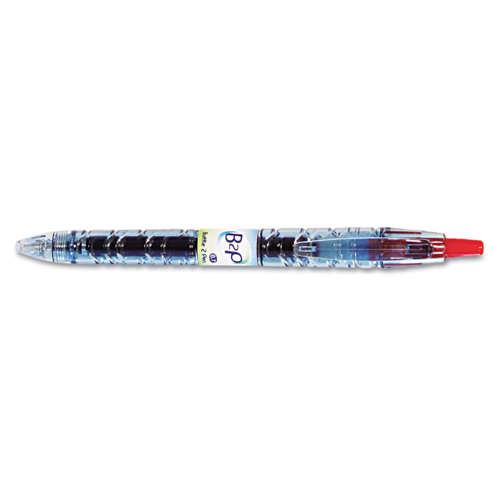 PILOT CORP. OF AMERICA B2P Bottle-2-Pen Recycled Retractable Gel Ink Pen  Red Ink  7mm (31602) 12 Total