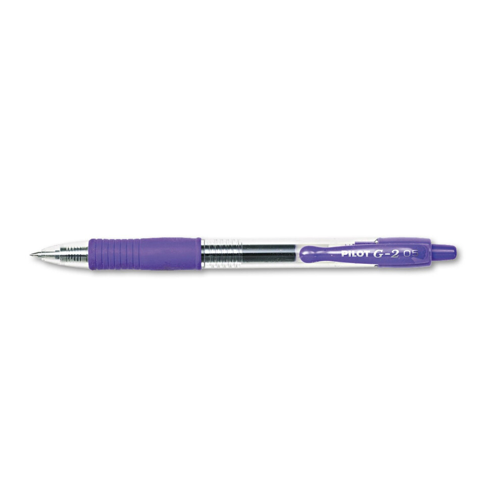 Pilot 31006 G2 Premium Retractable Gel Ink Pen  Refillable  Purple Ink  .5mm  Dozen