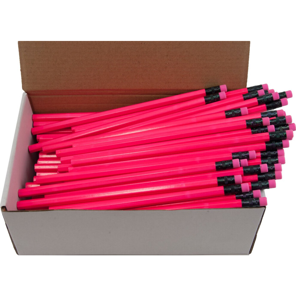 Hex Pencils (Full Size Hex Pencil with #2 Lead Available in a Variety of Colors) (Tested Non Toxic) (Latex Free Eraser) (Classroom Pencils)