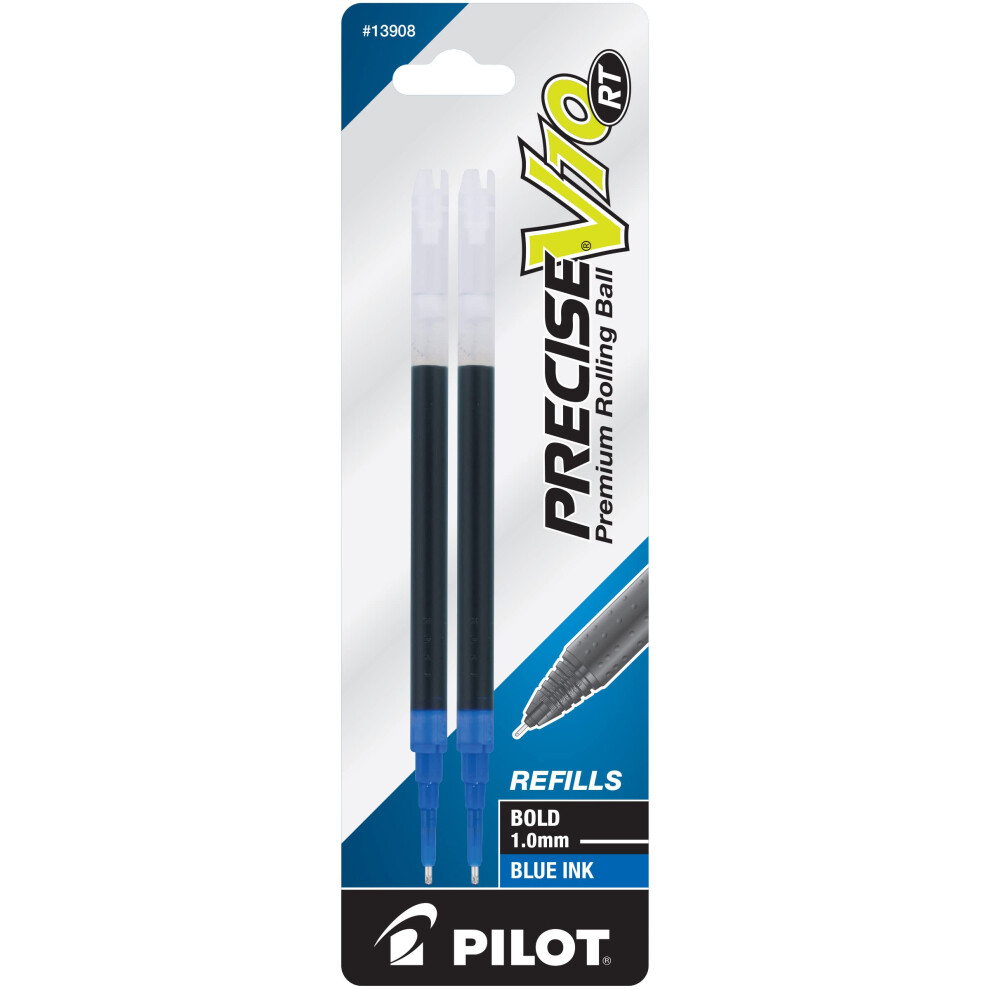 PILOT Precise V10 RT Ink Refills for Bold Pens  1.0 mm  Blue Ink  2-Pack (13908)