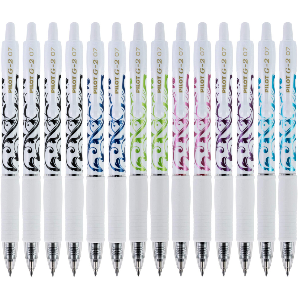 Pilot  G2 Premium Gel Roller Pens  Fine Point 0.7 mm  Fashion Collection  Assorted Colors  Pack of 14