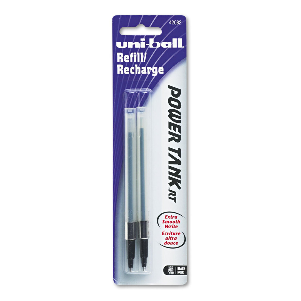 Uni-Ball Power Tank RT Ballpoint Pen Refills  Black  2 Count