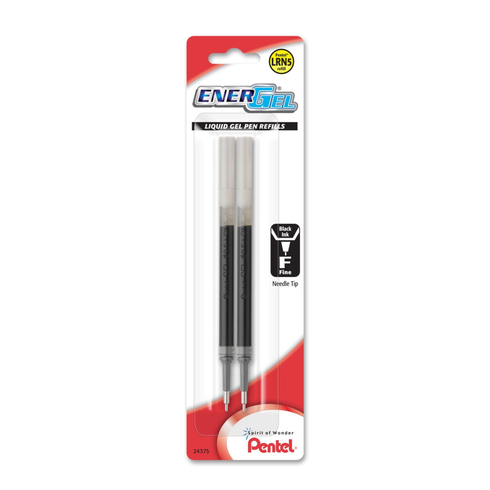 EnerGel Pen Refills  Fine Point  0.5mm  Black Ink  Pack of 2