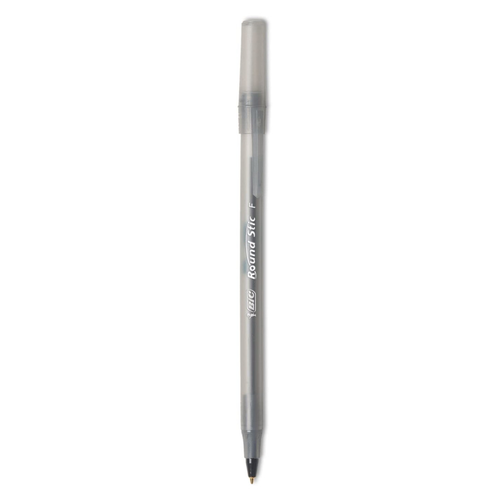 BIC Round Stic Xtra Precision Ball Point Pen  Black  12 Pack