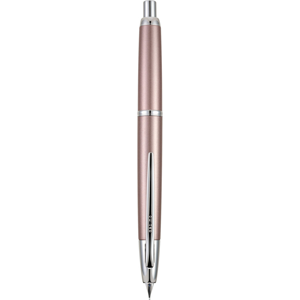 PILOT Vanishing Point Decimo Refillable & Retractable Fountain Pen  Champagne Barrel with Rhodium Accents  Medium Nib (65348)