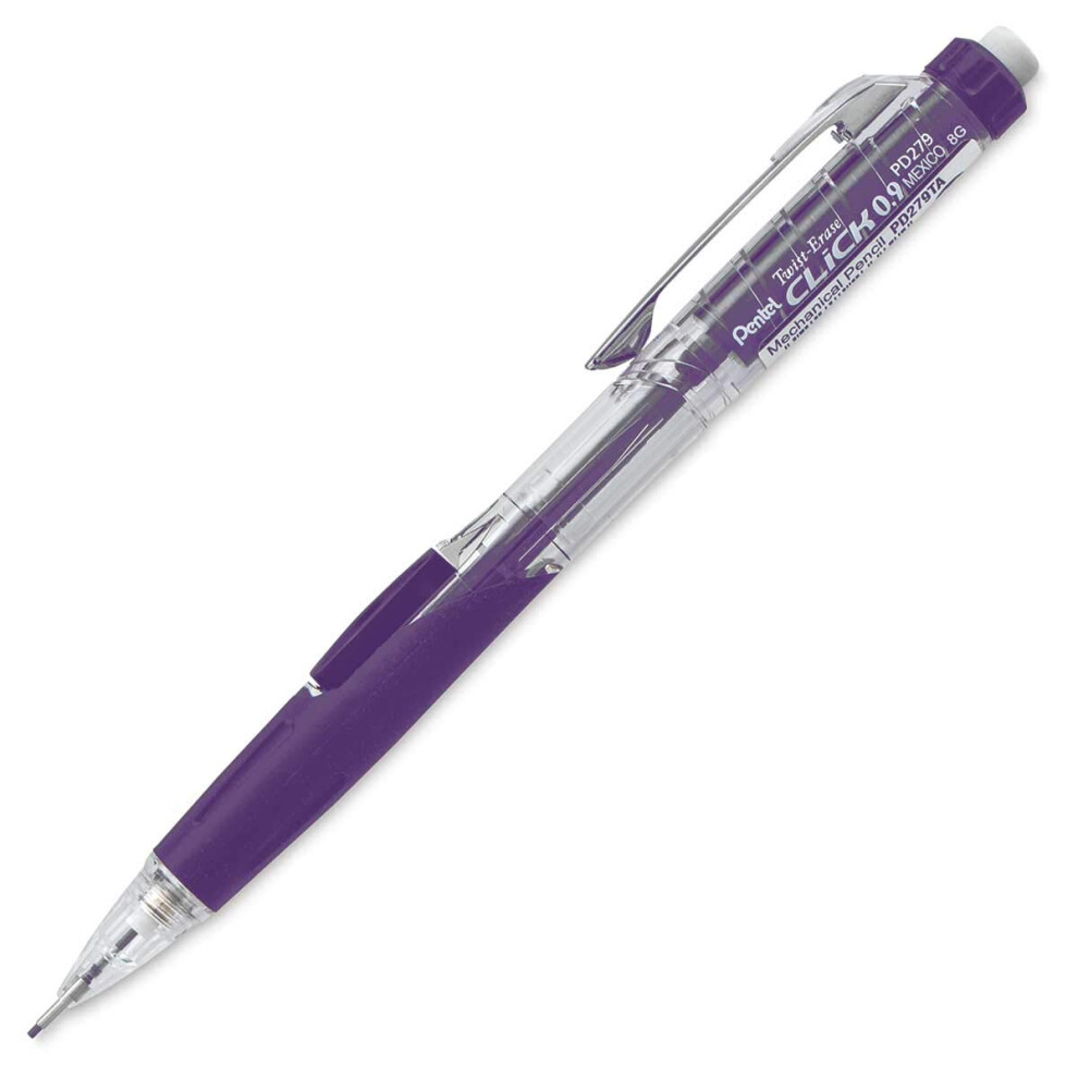 Pentel Mechanical Pencil  Refillable Lead/Eraser  0.9mm  Purple (PENPD279TV)