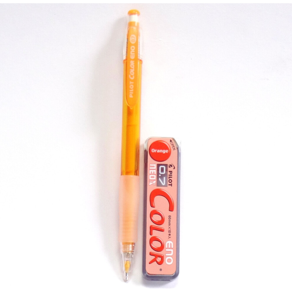 Pilot Color Eno Orange Set  0.7mm Mechanical Pencil + Mechanical Pencil Lead 0.7mm  Orange  10 Leads