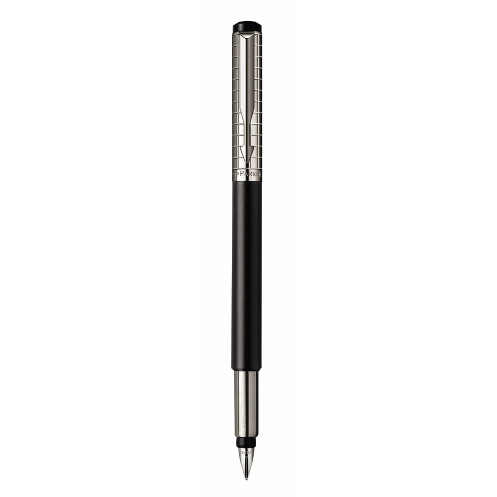 Parker Vector Black SS Chiselled Medium Point Fountain Pen - S0908800