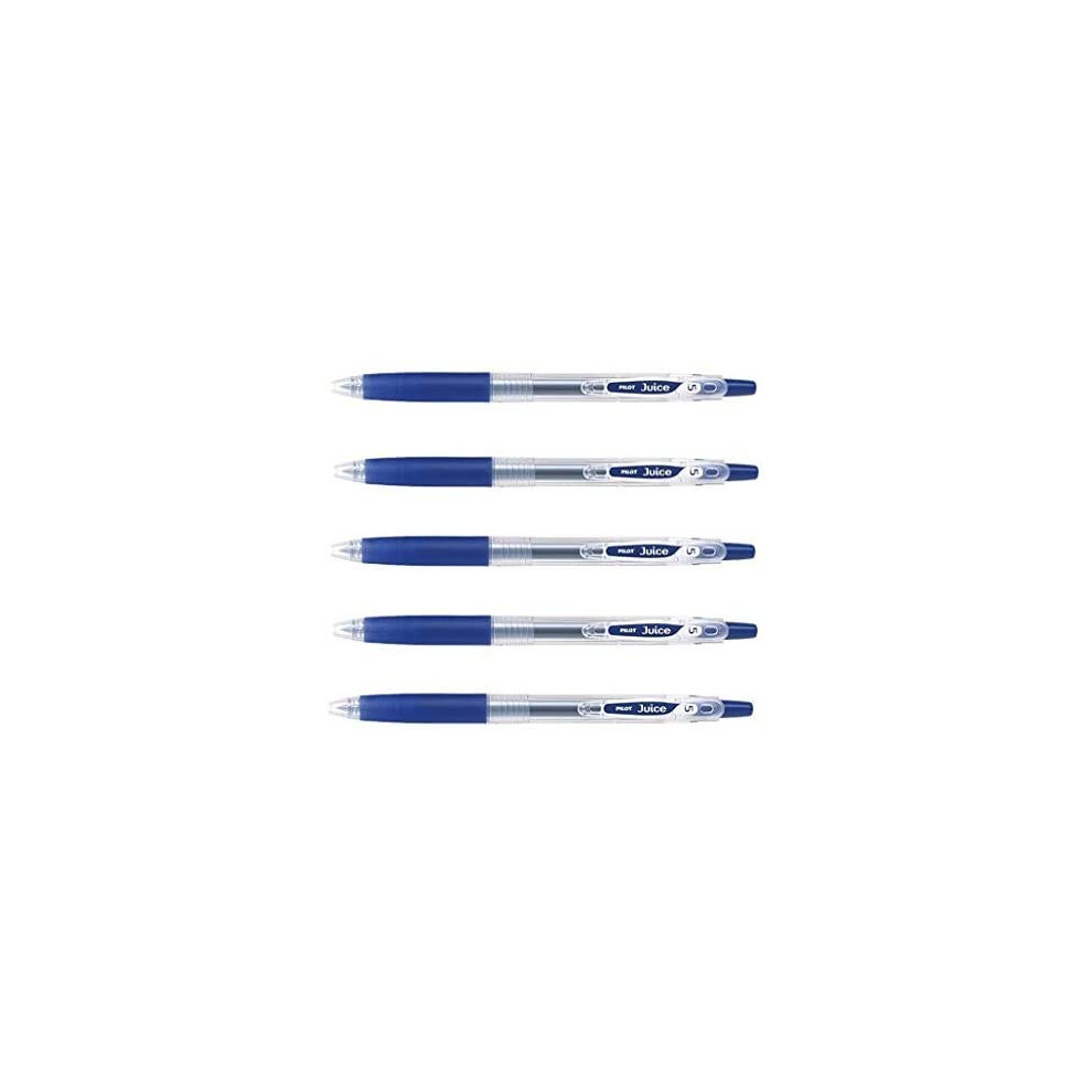 Pilot Juice Retractable Premium Gel Ink Roller Ball Pens  Ultra Fine Point -0.38mm-Blue Black Ink -Value Set of 5