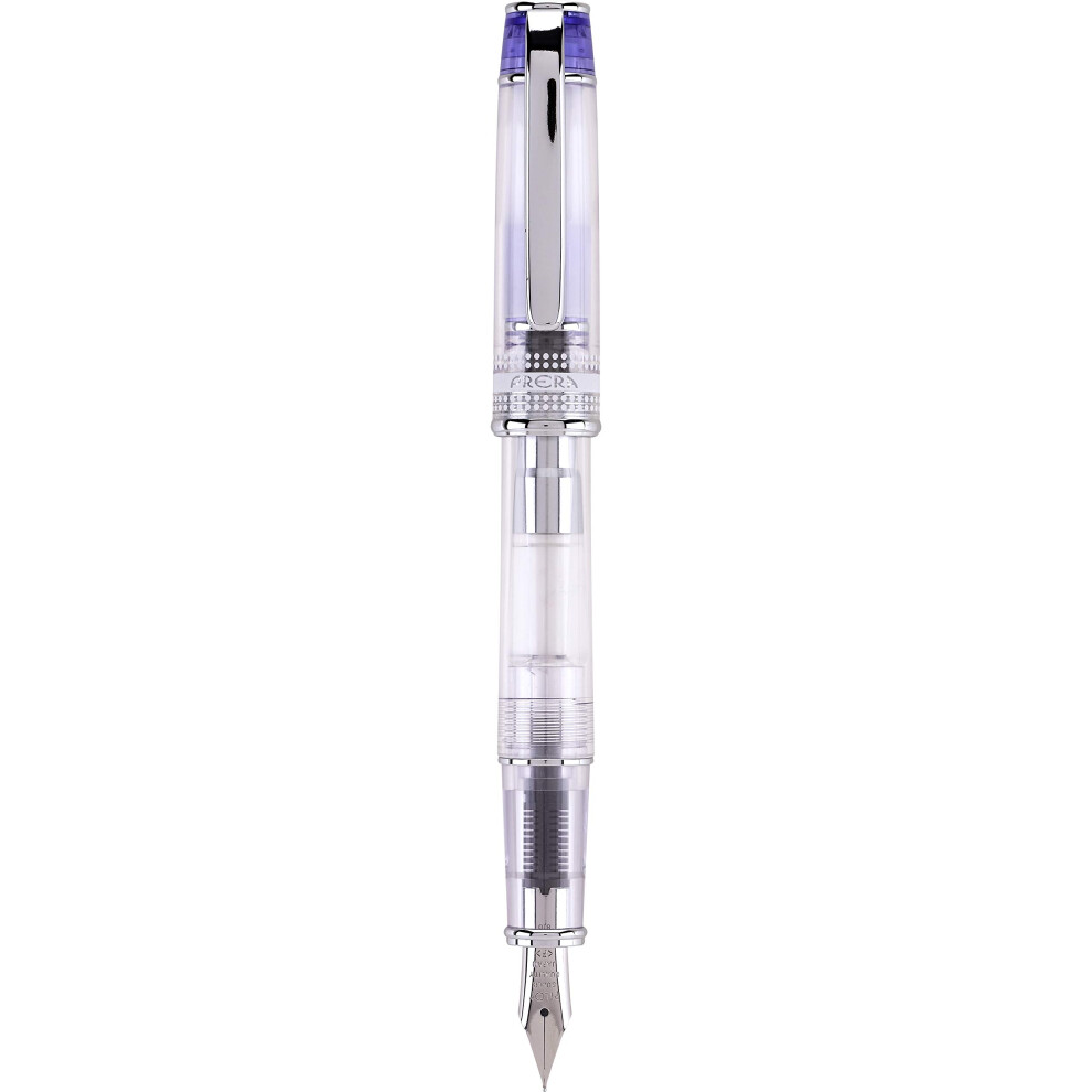 PILOT Prera Fountain Pen  Clear Barrel with Blue/Silver Accents  Fine Nib (60811)