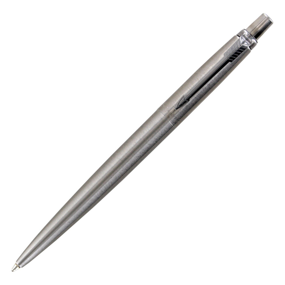 Parker Jotter Pen  Stainless Steel  Medium Point  Black Ink