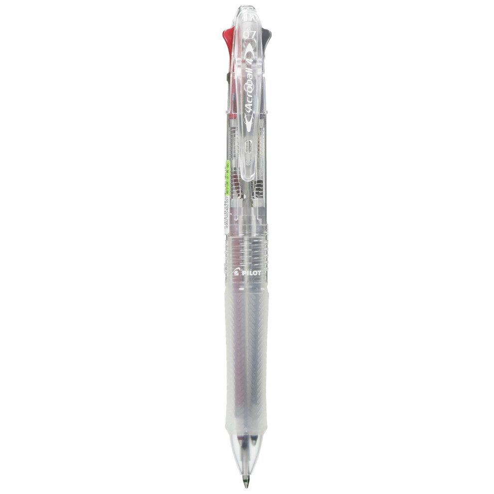 Pilot 4 Colors Ballpoint Pen  Acroball 4 Fine  Transparent Body  Black  Red  Blue & Green (BKAB-45F-NCC)