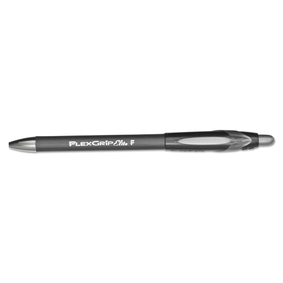 Flexgrip Elite Ballpoint Retractable Pen  Black Ink  Fine  Dozen