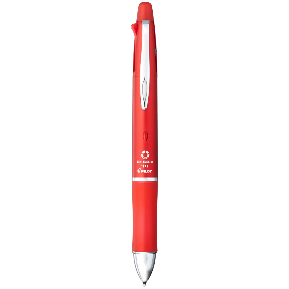 Pilot Dr. Grip 4+1  4 Color 0.7 mm Ballpoint Multi Pen & 0.5 mm Mechanical Pencil - Red (BKHDF1SFN-R)