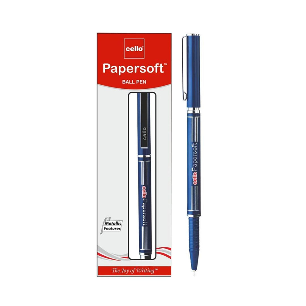 Cello Papersoft Ball Pen - Pack of 10 (Blue)