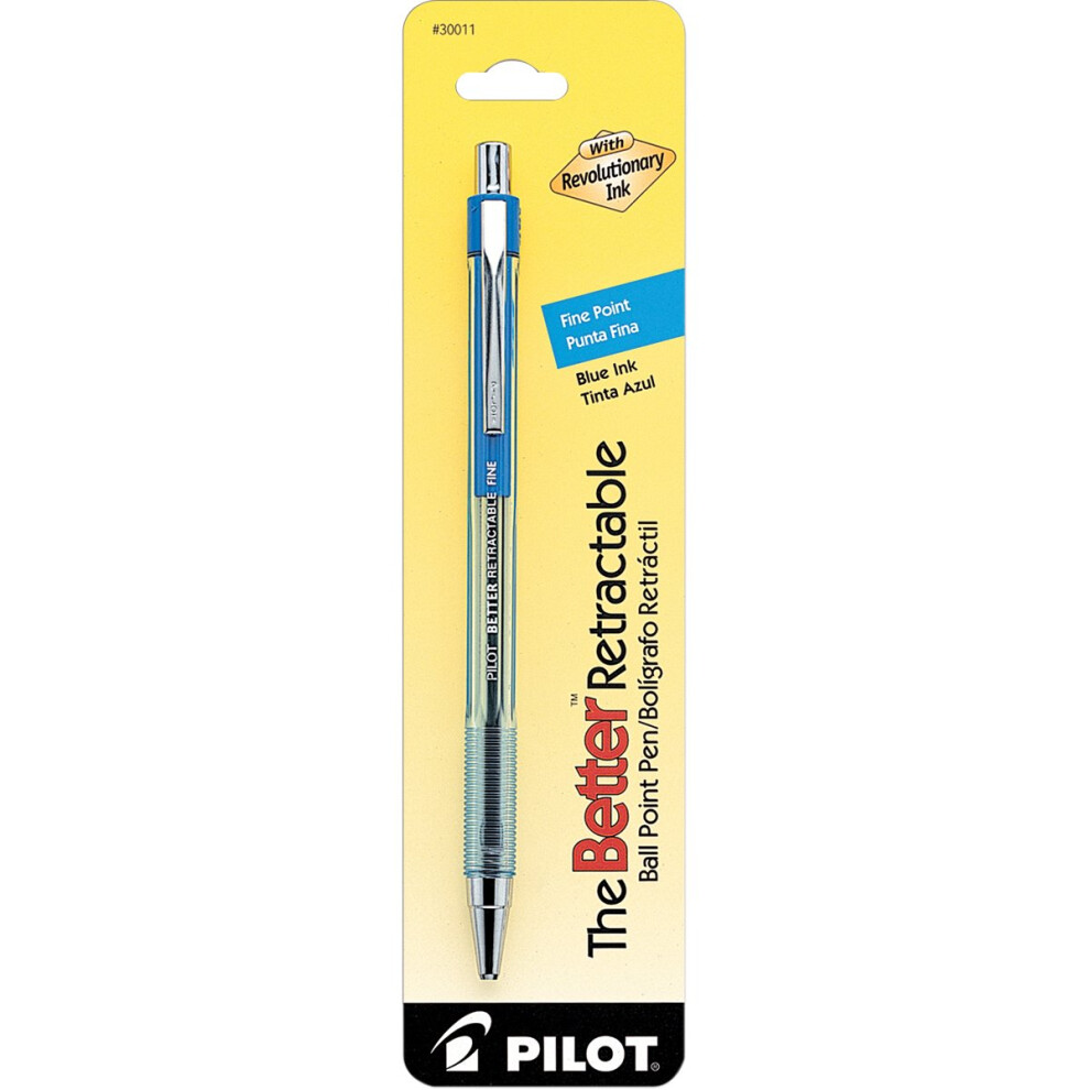 Pilot The Better Retractable Ballpoint Pen  Fine Point  Blue Ink  Single Pen (30011)