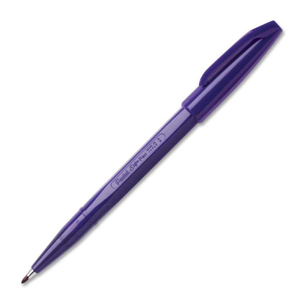 Pentel Sign Pen  Non Refillable  Water Based  Fiber Tip  Violet (S520-V)