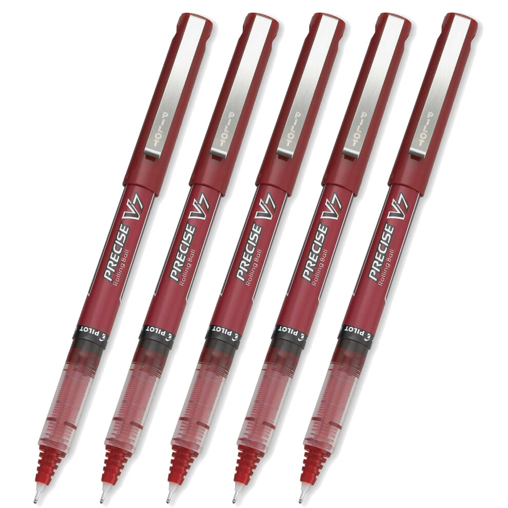 Pilot Precise V7 Stick Roller Ball Pen PEN PRECISE V7 FINE RD (Pack of5)