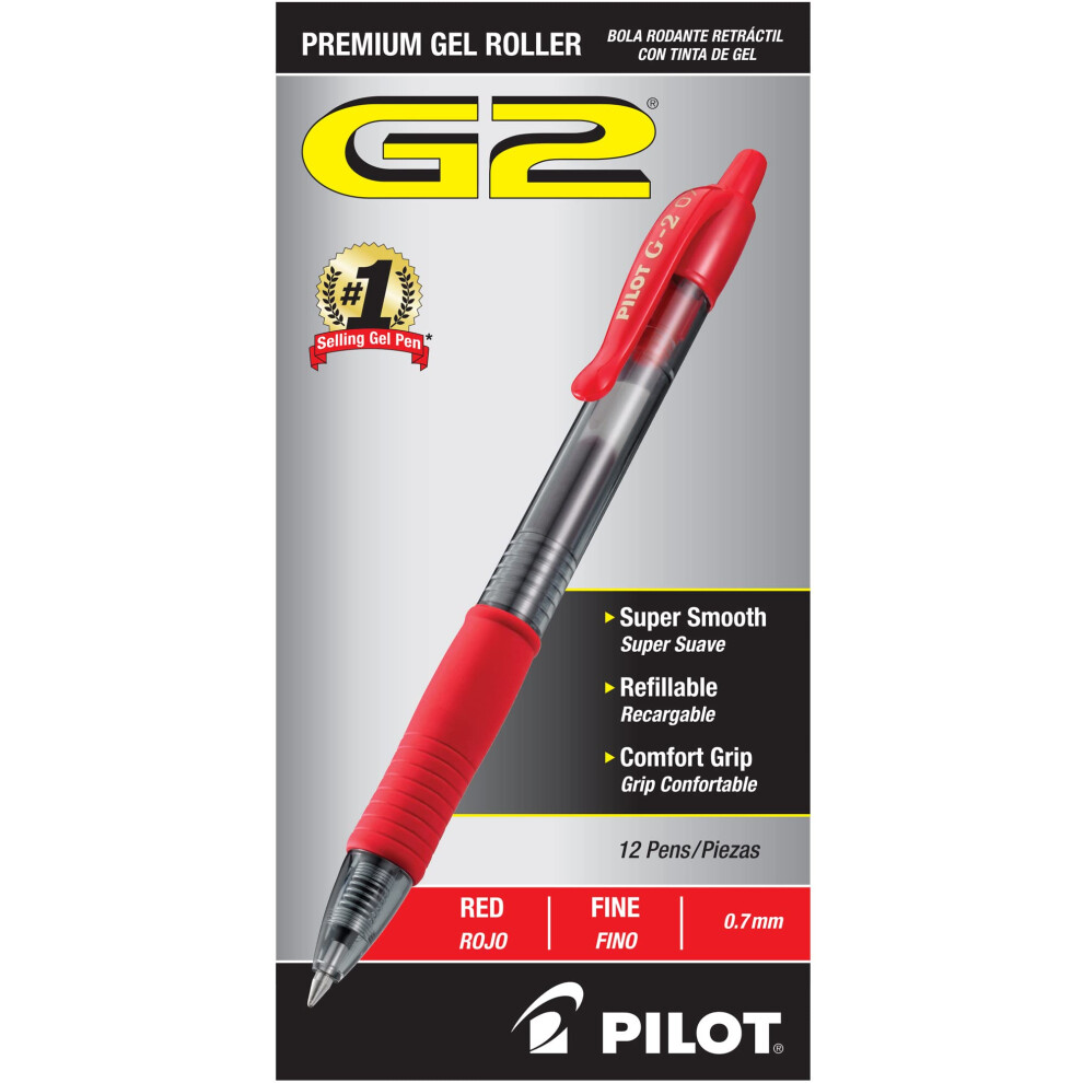 Pilot Gel Pen  Retractable/Refillable  Fine Point  Red