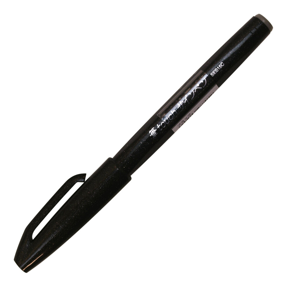 Pentel Fude Touch Sign Pen  Black  Felt Pen Like Brush Stroke (SES15C-A)